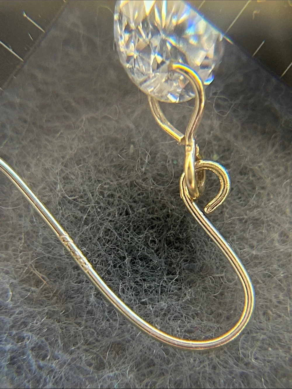 Exquisite 14k gold and incredible crystal Classic Three-Stone Drop Earrings
